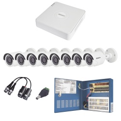 Epcom Kit de Vigilancia KESTXLT8BW de 8 Cámaras CCTV Bullet y 8 Canales, con Grabadora 
