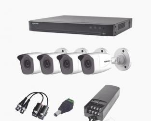 Epcom Kit de Vigilancia KEVTX8T4BW de 4 Cámaras CCTV Bullet y 4 Canales, con Grabadora 