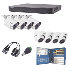 Epcom Kit de Vigilancia KEVTX8T4BW/4EW de 8 Cámaras CCTV Bullet/Domo y 8 Canales, con Grabadora 