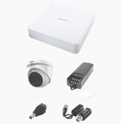 Epcom Kit de Vigilancia KEVTX8T4EG/A de 4 Cámaras CCTV Domo y 4 Canales, con Grabadora, Conectores, Transceptores y Fuente de Poder 