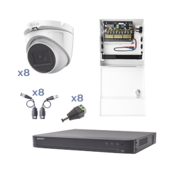 Epcom Kit de Vigilancia EV-4008TURBO-D de 8 Cámaras CCTV Domo y 8 Canales, con Grabadora 