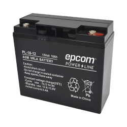 Epcom Bateria PL-18-12, AGM / VRLA, 18000mAh, 12V, Negro 
