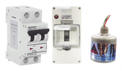 Epcom Interruptor Termomagnético 2 Polos PL63ACD, 800V, 63A, Entrada 800V 