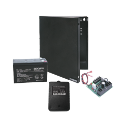 Epcom Kit Fuente de Poder, 12V, 1A - incluye Transformador, Tarjeta, Gabinete y Batería 