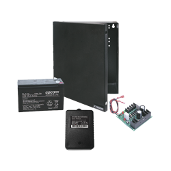 Epcom Kit Fuente de Poder, 12V, 1A - incluye Transformador, Tarjeta, Gabinete y Batería 