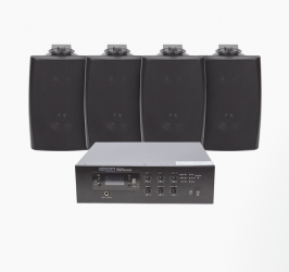Epcom Amplificador SF-B120/4WS, 120W, Negro ― incluye 4 Altavoces de Pared 