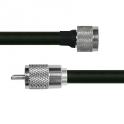 Epcom Cable Coaxial N Macho - UHF Macho, 1.1 Metros, Negro/Plata 