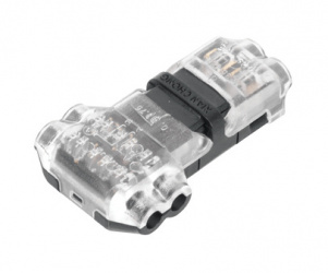 Epcom Conector en T, 2 Contactos, Transparente/Negro 