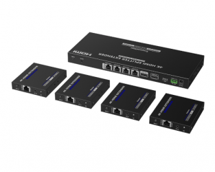 Epcom Transmisor Alámbrico por Cable Cat6/Cat6a, Entrada 1 x RJ-45 1 x HDMI, Salida 4 x RJ-45 1 x HDMI, hasta 70 Metros 