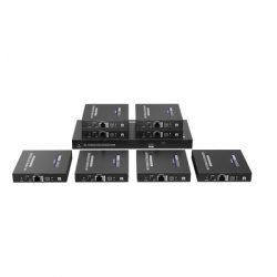 Epcom Kit Divisor y Extensor HDMI Sobre Cable Cat6/6a/7, 8x RJ-45, 70 Metros 