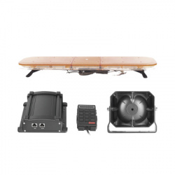 Epcom Barra de Luces X67AWKIT2, Ámbar Claro, para Unidades de Emergencia - Incluye Bocina/Sirena 