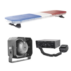 Epcom Barra de Luces X67RBKIT3, Rojo/Azul/Blanco, para Unidades de Seguridad - Incluye Bocina/Sirena 