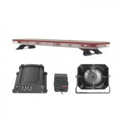 Epcom Barra de Luces LED X67RWV2KIT2, Interior/Exterior, 12V, Ámbar, para Vehículo de Emergencia ― Incluye Bocina, Sirena y Barra de Luces 