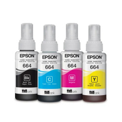 Kit de Tanque de Tinta Epson T664, 70ml, 4 Botellas L110/L120/L210/L220/L300/L310/L350 