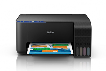 Multifuncional Epson EcoTank L3110, Color, Inyección, Tanque de Tinta, Print/Scan/Copy ― incluye Kit de Teclado y Mouse Antiderrame 