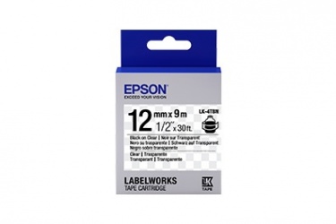 Cinta Epson LabelWorks LK-4TBN Negro sobre Transparente, 12mm x 9m 