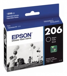 Cartucho Epson T206 Negro, 150 Páginas 