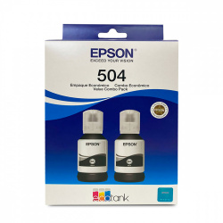 Kit de Tanque de Tinta Epson T504, 2 Botellas Negro, hasta 7500 Páginas 