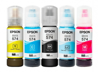 Kit de Tanque de Tinta Epson T574, 70ml, 5 Botellas Negro/Cian/Magenta/Amarillo 