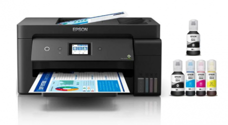 Multifuncional Epson EcoTank L14150, Color, Inyección, Tanque de Tinta, Inalámbrico, Print/Scan/Copy/Fax - incluye 5 Tintas T504 