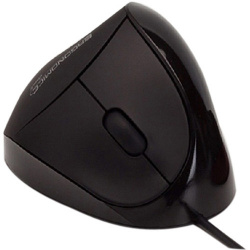 Mouse Ergonómico Ergo EM011-BK, Alámbrico, Óptico, 1.000DPI, USB-A, Negro 