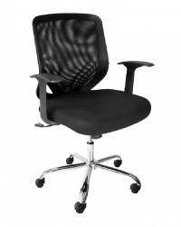 Ergo Silla Ejecutiva Capri, Respaldo de Malla, Tapiz en Tela, Negro 