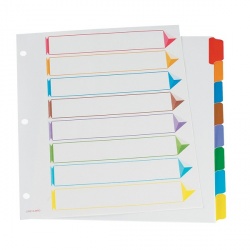 Esselte Separadores Omni-Dex, 8 Divisiones, Paquete de 12 Piezas 