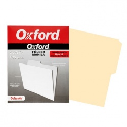 Esselte Oxford Fólder Manila, Paquete de 100 Piezas de Tamaño Carta, Crema 
