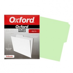 Esselte Oxford Fólder Manila, Paquete de 100 Piezas de Tamaño Carta, Verde 