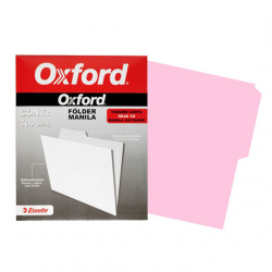 Esselte Oxford Fólder Manila, Paquete de 100 Piezas de Tamaño Carta, Rosa 