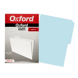Esselte Oxford Fólder Manila, Paquete de 100 Piezas de Tamaño Oficio, Azul 