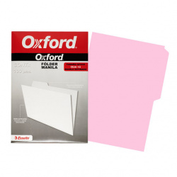 Esselte Oxford Fólder Manila, Paquete de 100 Piezas de Tamaño Oficio, Rosa 