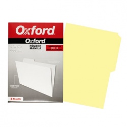 Esselte Oxford Fólder Manila, Paquete de 100 Piezas de Tamaño Oficio, Amarillo 