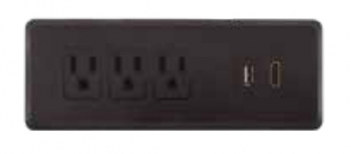 Estevez Multicontacto 31101-NG, 3 Contactos, 2x USB 13A, 125V, Negro 