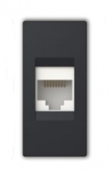 Estevez Placa de Pared N1118.6-NS, RJ-45 CAT6, 1 Puerto, Blanco 