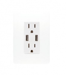 Estevez Tomacorriente N1330-BL, 2 Enchufes, 2x USB, 125V, 15A, Blanco 