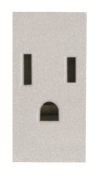 Estevez Tomacorriente N2128-PL, 1 Enchufe, 127 - 250V, 15A, Plata 