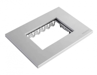 Estevez Placa de Pared N2473-PL, 3 Puertos, Plata 