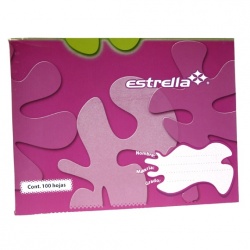 Estrella Cuaderno Forma Italiana Engrapado de Raya, 100 Hojas, Violeta 