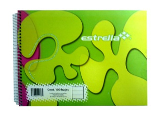 Estrella Cuaderno Forma Italiana 156, 100 Hojas de Raya, Multicolor  