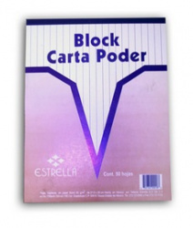 Estrella Block Carta Poder, 50 Hojas 