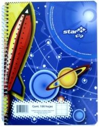 Estrella Cuaderno Forma Francesa de Cuadro Grande 7mm, 100 Hojas 
