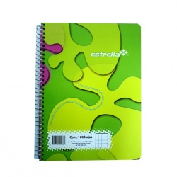 Estrella Cuaderno Forma Francesa de Cuadro Chico 5mm, 100 Hojas, Verde 