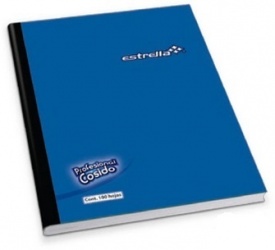 Estrella Cuaderno Profesional Cosido de Raya, 100 Hojas, Azul 