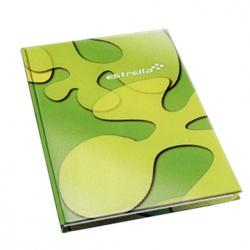 Estrella Cuaderno Pasta Dura Forma Francesa de Cuadro Grande 7mm, 96 Hojas, Verde 
