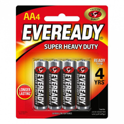 Eveready Pila Carbon Zinc AA, 4 Piezas 