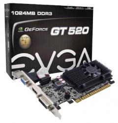 EVGA NVIDIA GeForce GT 520, 1GB DDR3, DVI, VGA, HDCP, PCI Express 2.0 