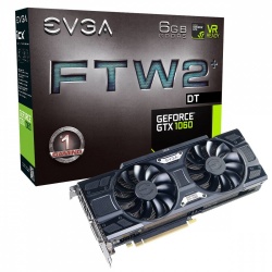 Tarjeta de Video EVGA NVIDIA GeForce GTX 1060 FTW2 DT GAMING, 6GB 192-bit GDDR5, PCI Express 3.0 