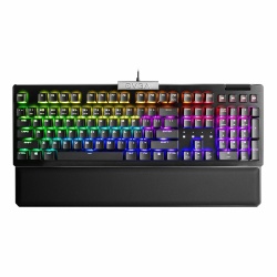 Teclado Gamer EVGA Z15 LED RGB, Teclado Mecánico, Kailh Speed Bronze, Alámbrico, USB, Negro, Español  