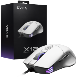 Mouse Gamer EVGA Óptico X12, Alámbrico, USB, 16.000DPI, Blanco 